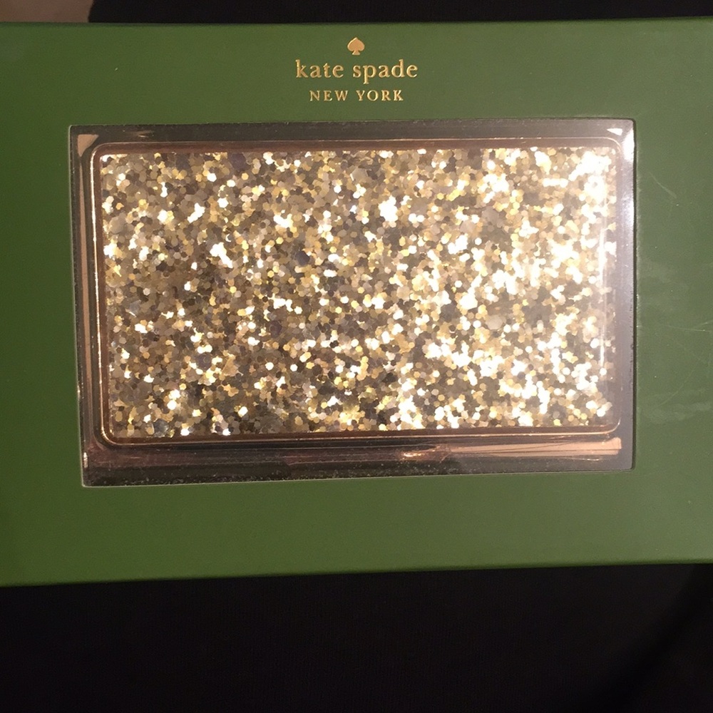 Kate Spade Simply Sparkling Gold Bus Card Holder